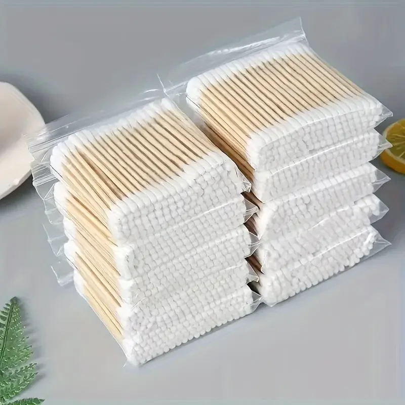 500개 대나무 양면 면봉 - 귀 및 메이크업에 부드러움, 무향료