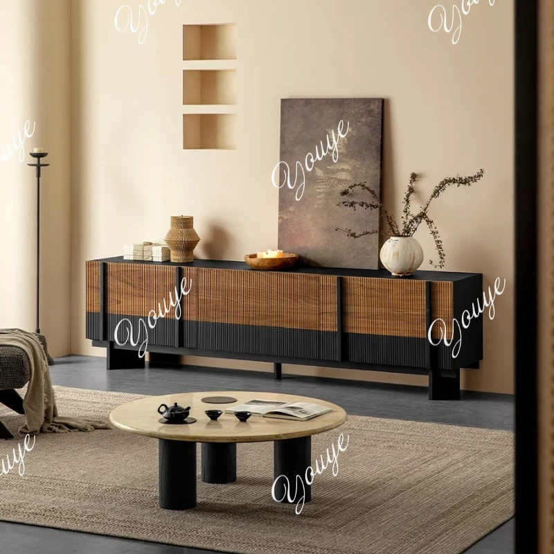 

Interscreen TV Cabinet Myanmar Teak Living Room Household Wall Floor Cabinet Modern Simple Storage Cabinet