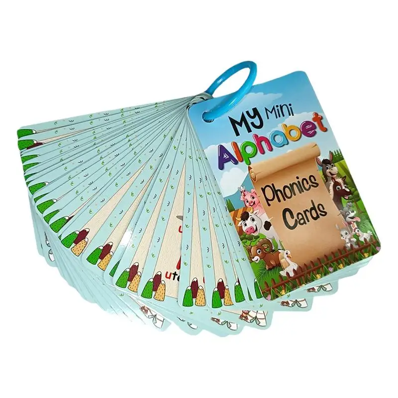 Alphabet 26 Letters Words English Flash Cards Preschool ABCs Letters Spelling Flashcards Children Montessori Educational Toys
