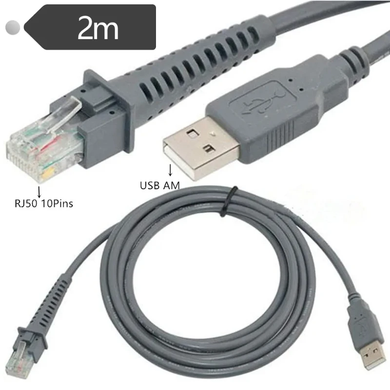 Кабель USB A папа к RJ45 7 футов 2 м подходит для Datalogic: GD4130. Qd2120. GPS4490. Штрих-код QD2130, GM4430, QD4130