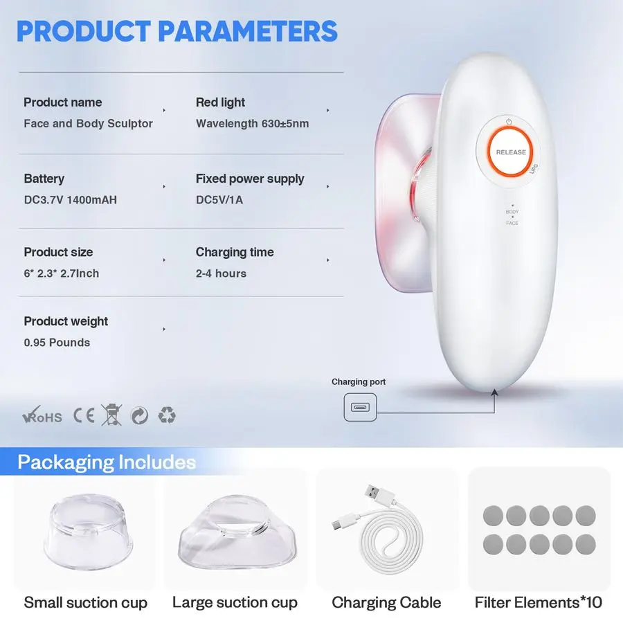 Electric Cellulite Massager, 3in1 Body Sculpting Machine 3 Modes Adjustable Body Sculpting Machine Home Use Cupping Therapy Tool