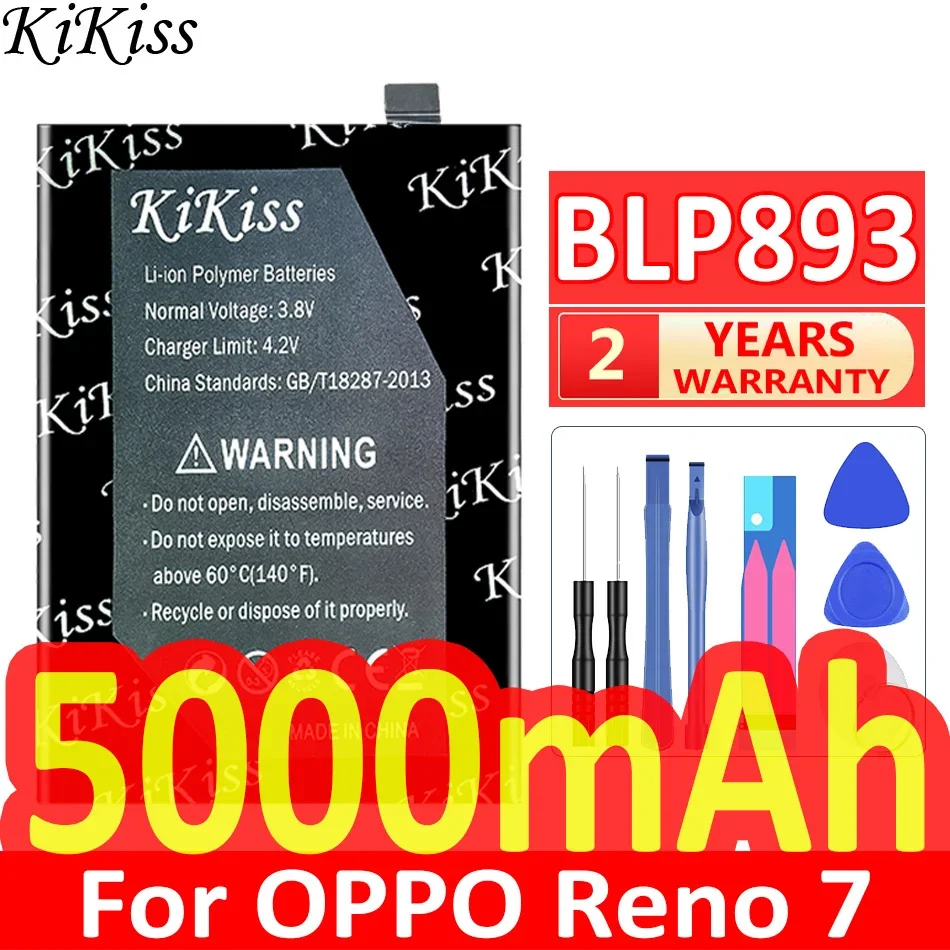 

Мощный аккумулятор 5000 мАч KiKiss BLP893 для OPPO Reno7 RENO 7