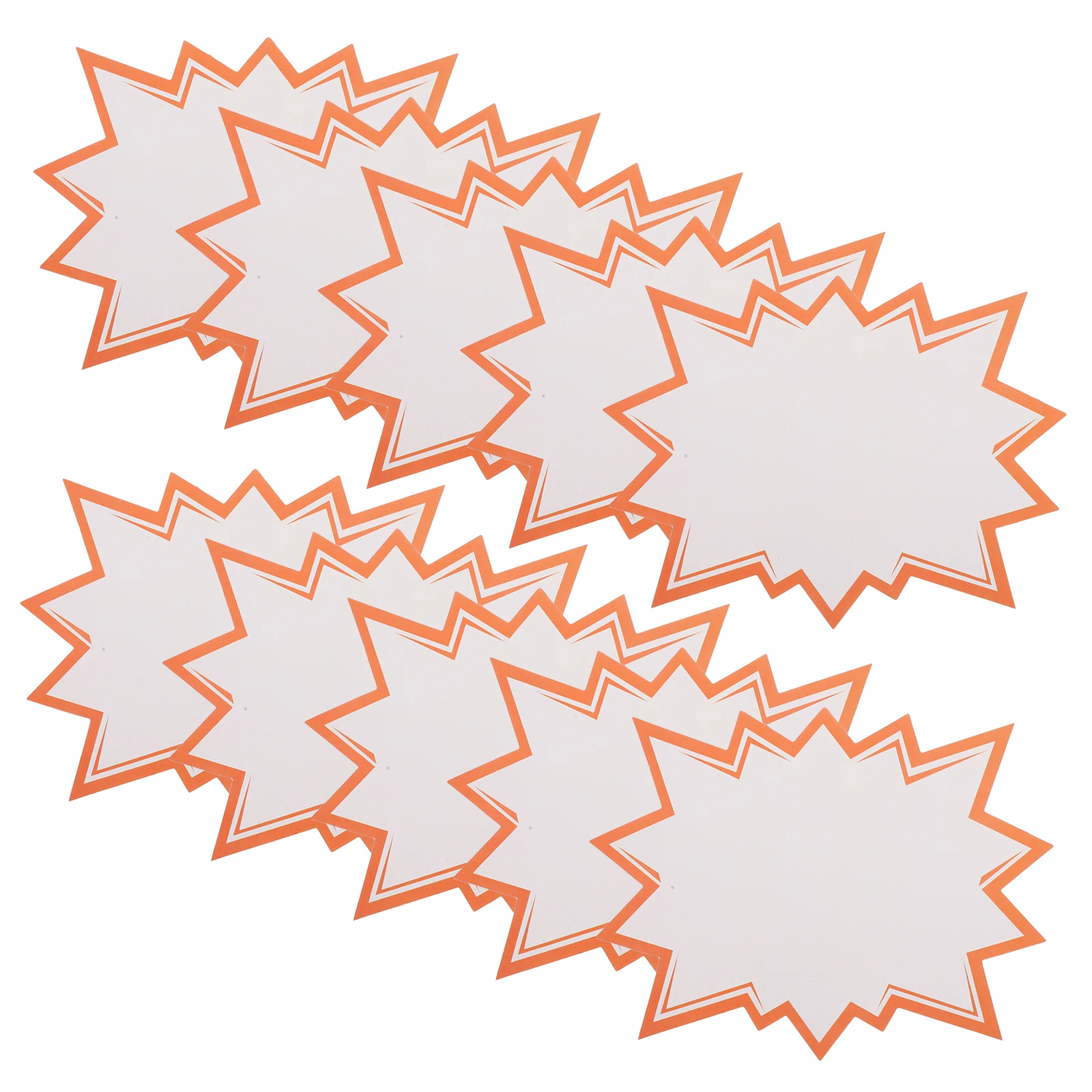 

100pcs Display White Burst Star Cutouts Price For Retail Store Garage Yard Sale Paper Sale Signs Blank Star Shape Tags