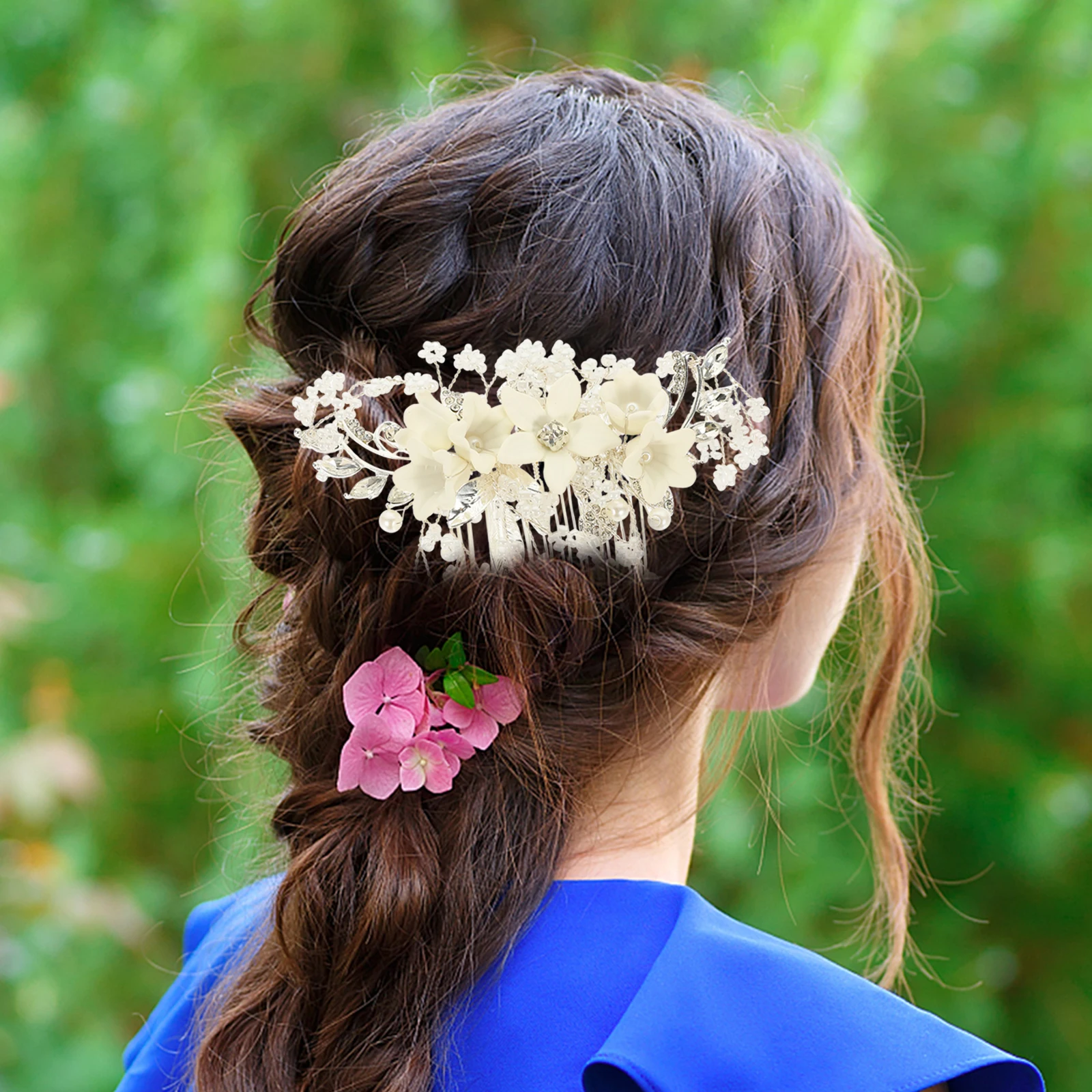 

Жемчужные украшения для девичника, свадебные заколки для волос, цветочная расческа, аксессуары для женщин, зажимы для свадьбы