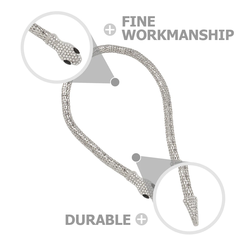 

Snake Necklace Choker Collar Decorate Pendant Shape Alloy Rhinestones Necklaces for Women Miss