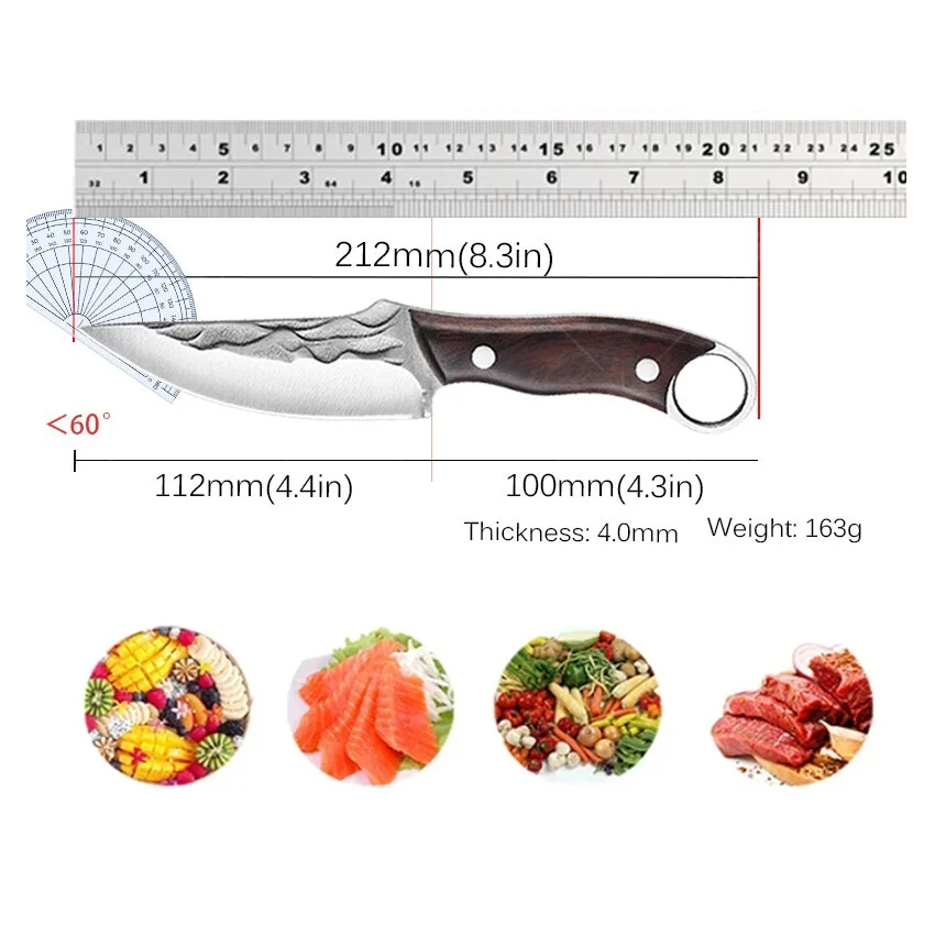 Handmade Forged Stainless Steel Professional Chef Knife Kitchen Chef Boning Knifes Meat Cleaver Butcher Knife Cooking Knives