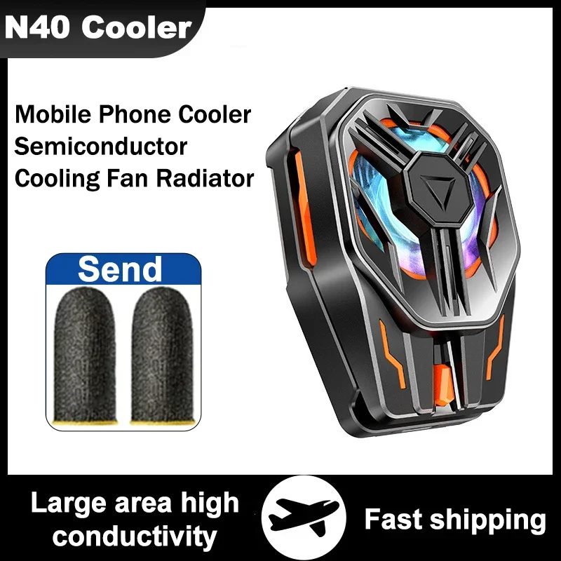 

N40 Mobile Phone Cooler Semiconductor Fast Cooling Fan Back-clip Radiator for IOS Android PUBG Type-c Heat Sink Game Accessories