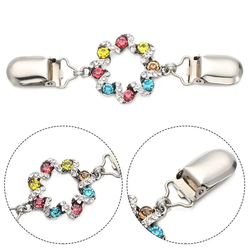 여성용 스웨터 스카프 걸쇠 라인석 반짝이 블라우스 칼라 핀, 여성 숄 클립, 가디건, 오리 클립 브로치, 여성용 선물