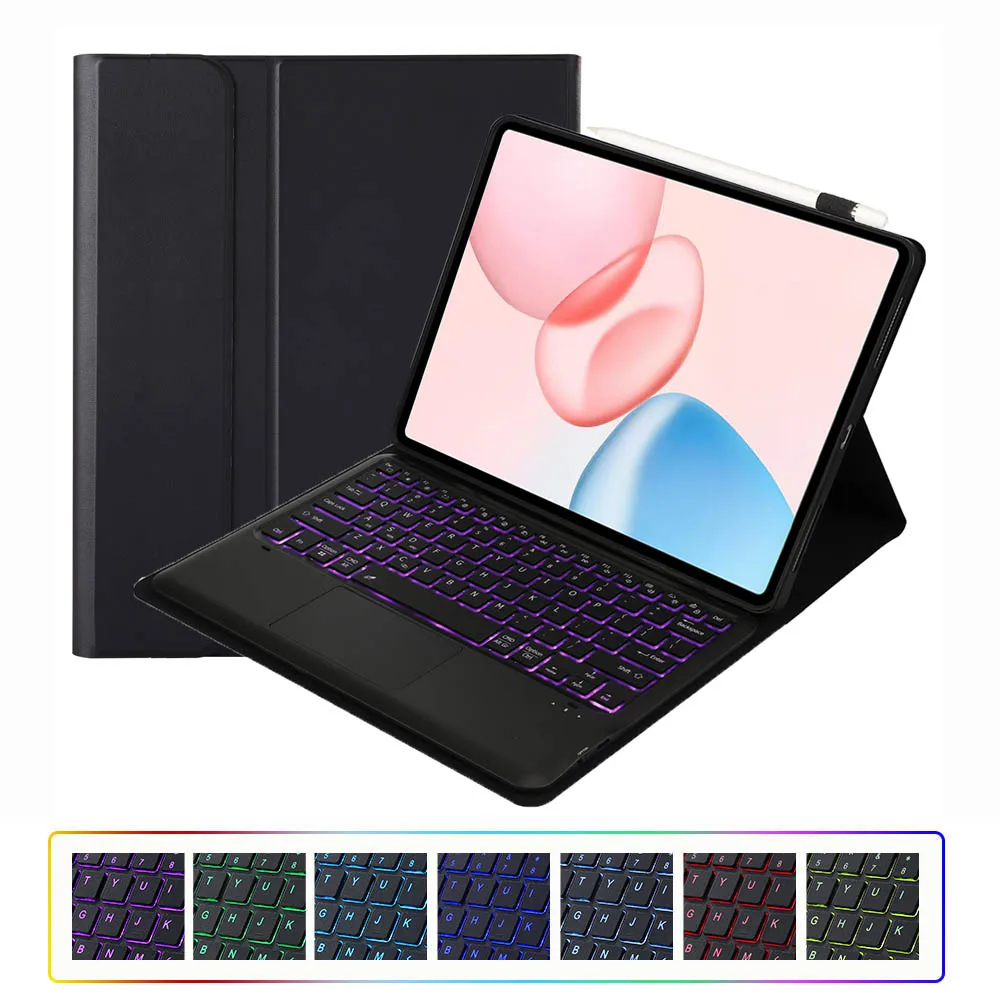 

Чехол для Huawei Honor Pad 10 12,1 дюйма Magic Keyboard для Honor Pad 10, Bluetooth-подсветка клавиатуры Teclado, чехол-держатель для карандашей