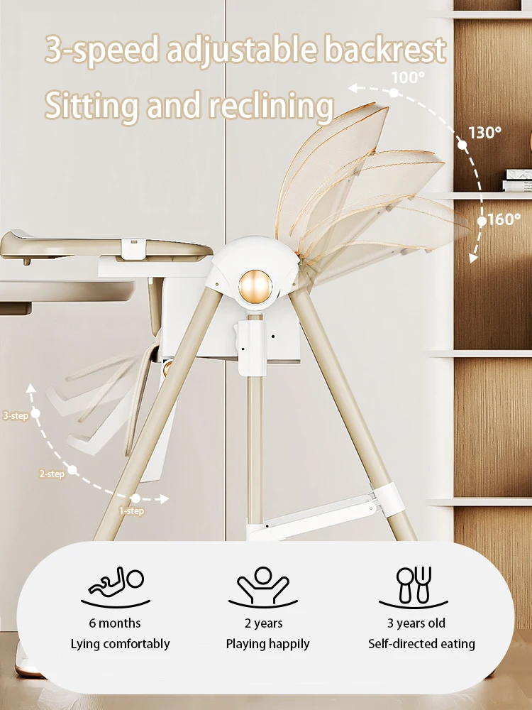 كرسي مرتفع للأطفال متعدد الوظائف أرجوحة أطفال مع عجلات كرسي تغذية قابل للطي للأطفال الرضع والأطفال الصغار كرسي هزاز مستلزمات الأطفال