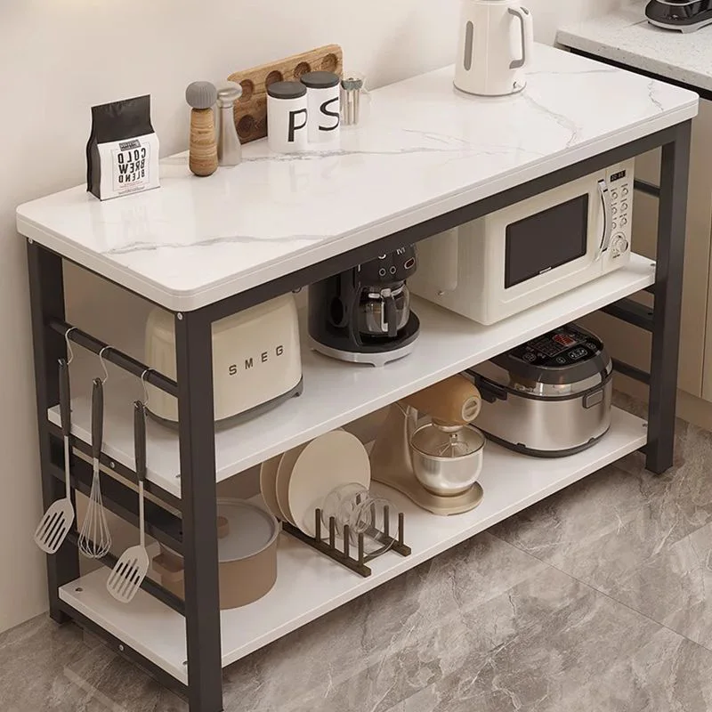 

Kitchen Slate Narrow Shelf Multifunctional Storage Table Household Microwave Oven Shelf Vegetable Cutting Table Floor-to-cei