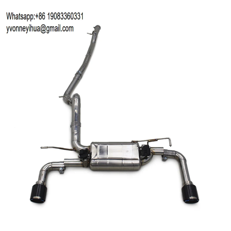 

Custom Valvetronic Exhaust System For Jeep Wrangler 2.0T 2021-2023 Sport Street Exhaust Pipes With Black Carbon Tips