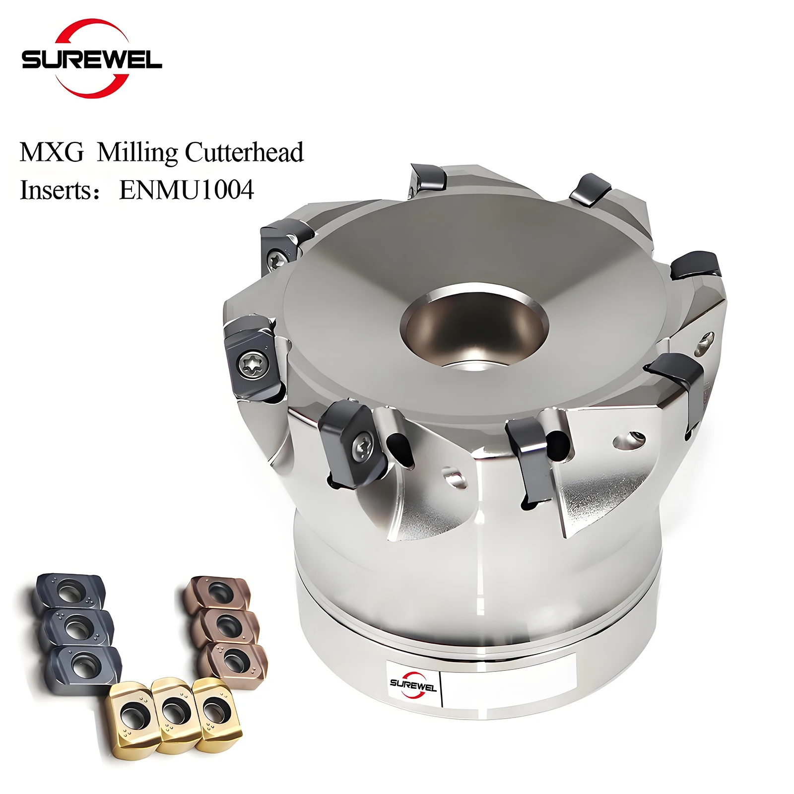 

SUREWEL CNC MXG Hi-Feed Milling Cutterhead Rough and Fine Machining Planes,for ENMU1004 Carbide Insert Milling Cutter