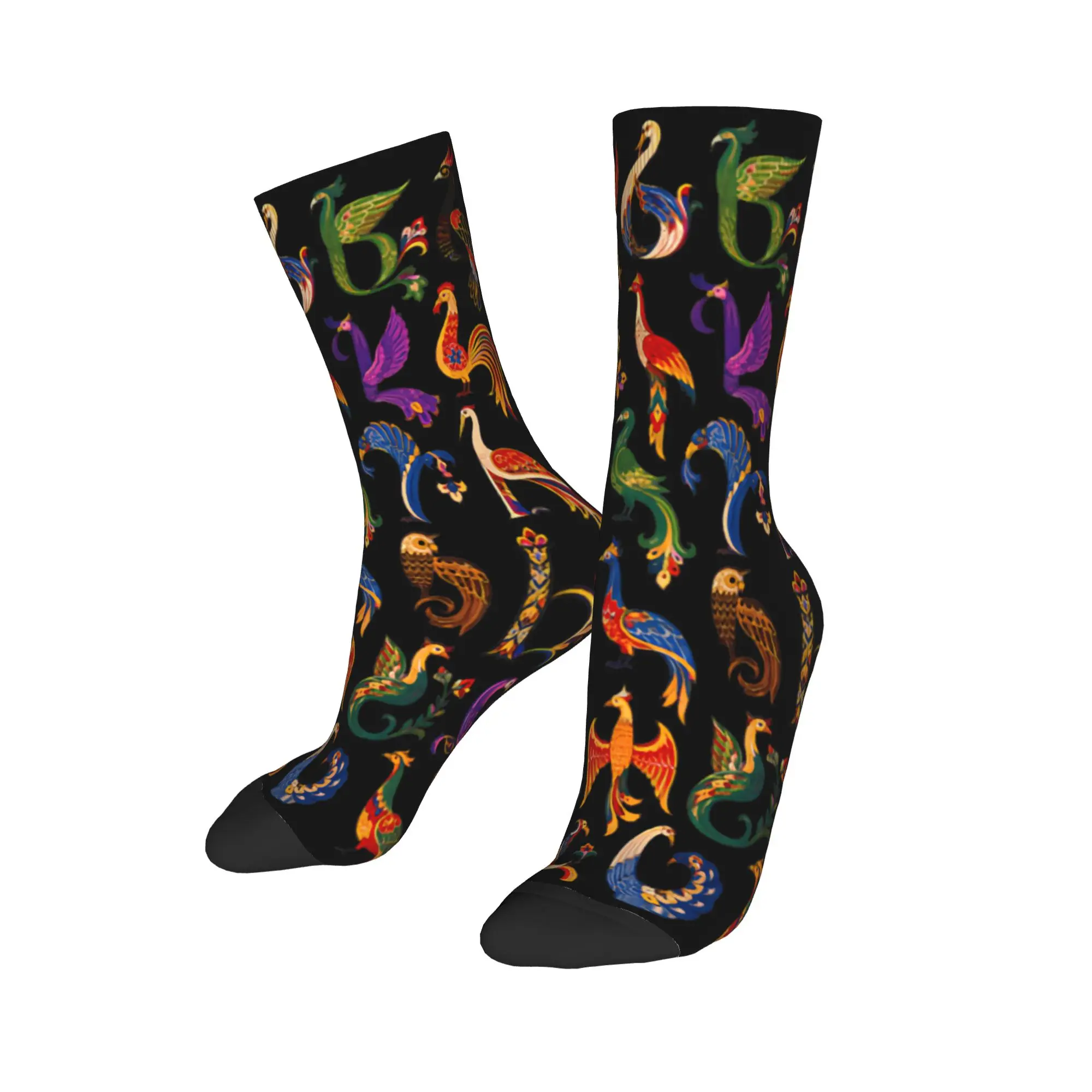 Armenian Alphabet Birds Armenia Symbols  Theme Design Socks Outfits for Men Flexible Stockings