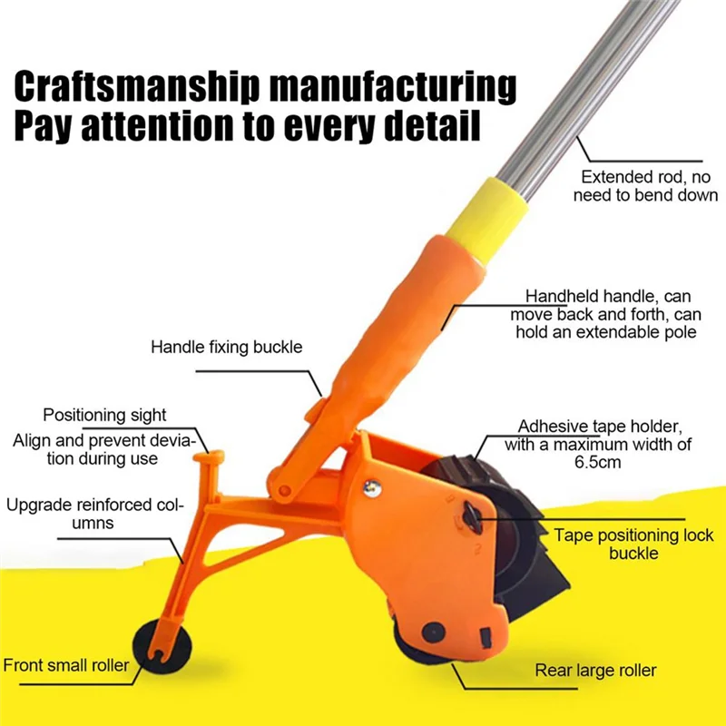 【A87T】Wand Vloertegel Plakken Verfroller Masking Applicator Lange Steel Schilder Tape Dispenser Machine Schoonheid Naad