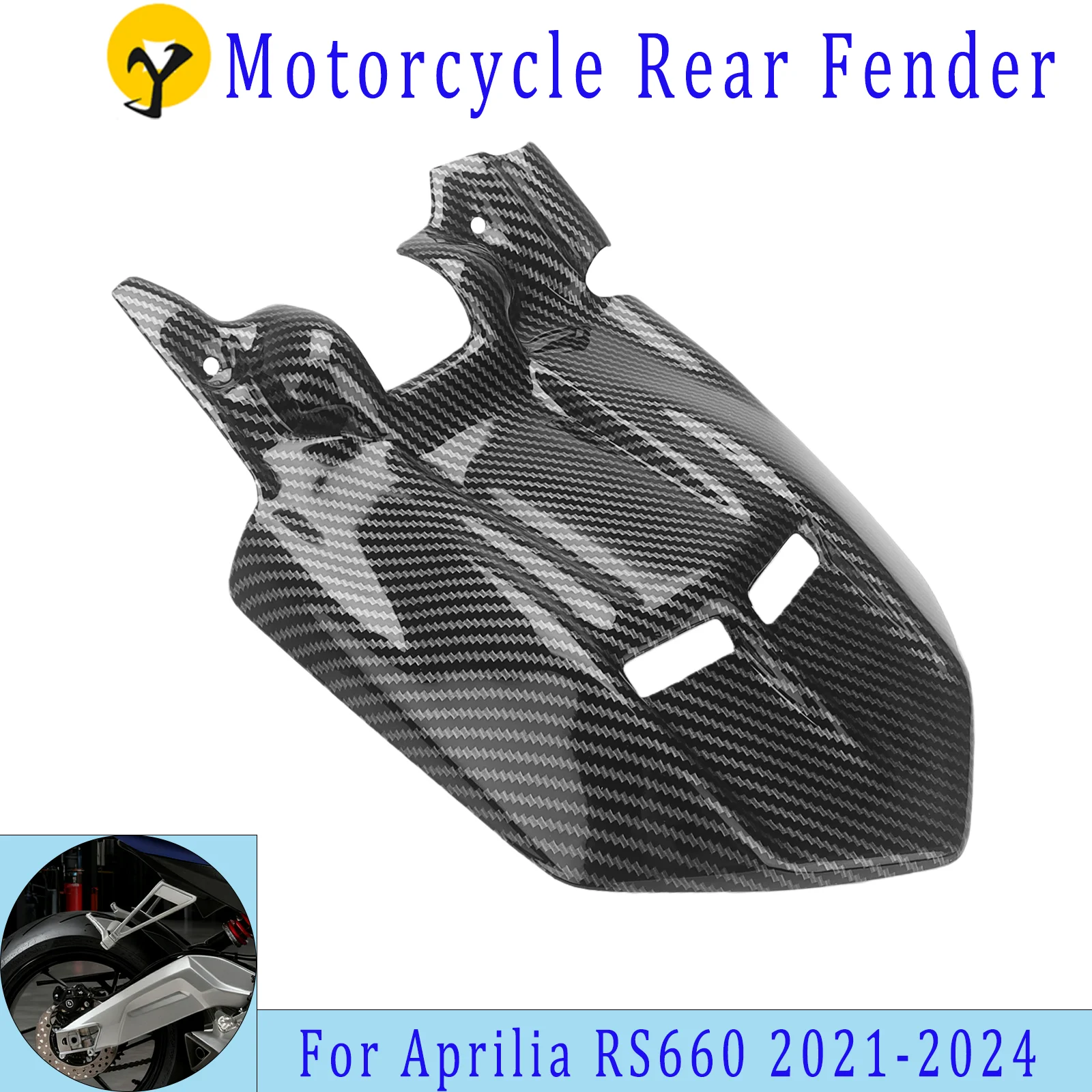 

For Aprilia RS660 RS 660 2021 2022 2023 2024 ABS carbon fiber motorcycle rear mudguard extension, rear mudguard anti sand plate