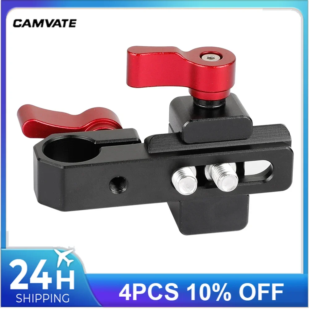 CAMVATE-Adaptador de abrazadera de varilla única de 15mm, abrazadera de riel NATO para equipo de jaula de cámara, sistema de soporte de varilla de 15mm, accesorios de fotografía