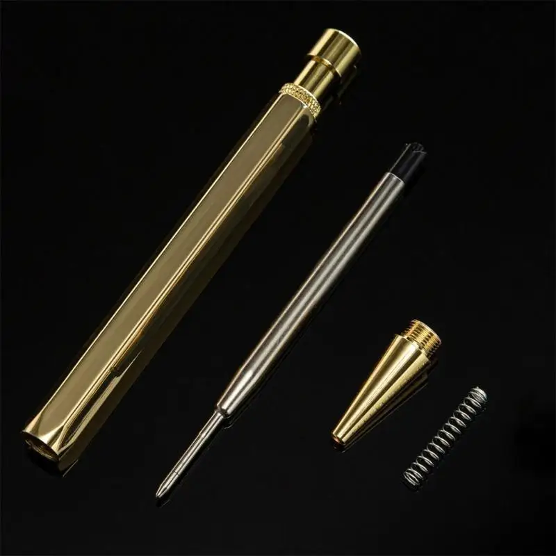 Y1UB Six Rotating Threaded Pen Sign Pen Ballpoint Pen Press Type Stationery Writing Pen Metal Pen