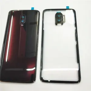 Bilashmart Glass Rear Housing Oneplus 6T Back Cover Repair Replace Phone Battery Door Case With Camera Lens