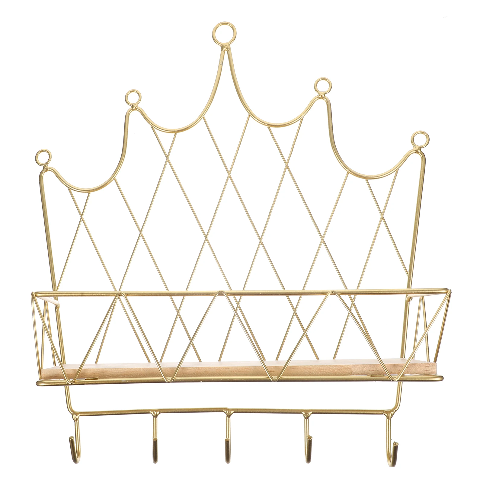 

1pc Wall Hook Decorative Storage Stand Wood Iron Simple Nordic Bathroom Bedroom Office Wall Storage Shelf Mount Holder