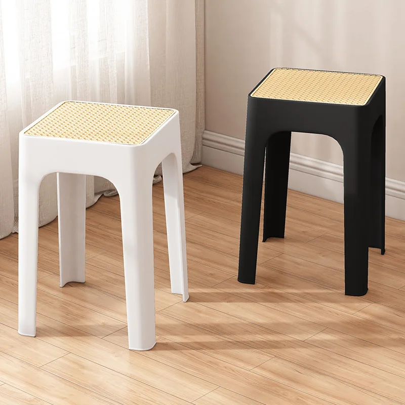Minimalist Plastic Dining Stools Thickened Home Adults Sturdy Dining Table Chairs Stackable Dining
