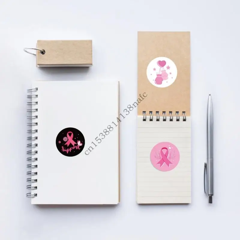 594F Ribbon Sticker Water Bottle Labels Breasts Awareness Sticker for Party