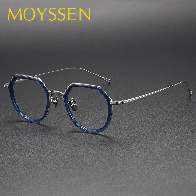 

Japan Luxury Brand Designer Man Irregular Titanium Frame Eyeglasses Women Vintage Acetate Optical Myopia Lenses Glasses U136