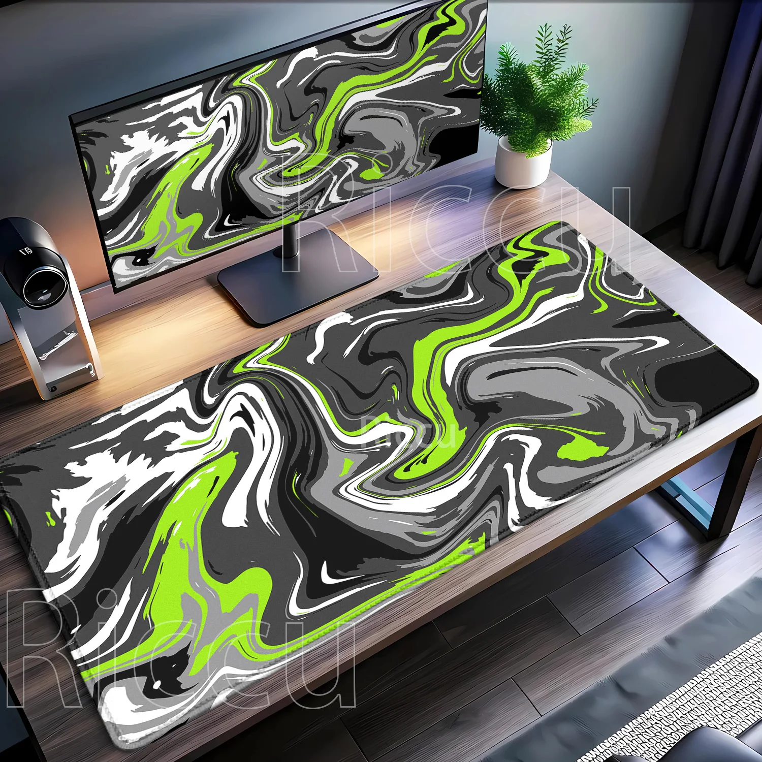 Black White Strata Liquid Mouse Pad Computer Laptop Anime Keyboard Mouse Mat Non-slip Mousepad Keyboards HD Printing XXL DeskMat