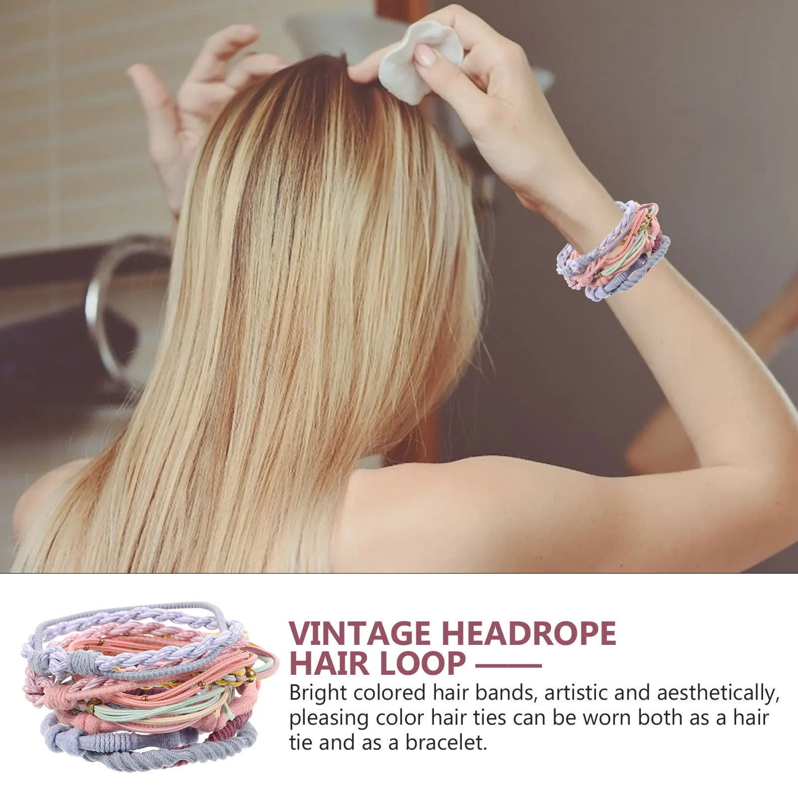 

20 шт., богемные резинки для волос, красочные эластичные резинки для волос, браслеты для женщин и девочек, разноцветные держатели для хвоста, держатели для хвоста