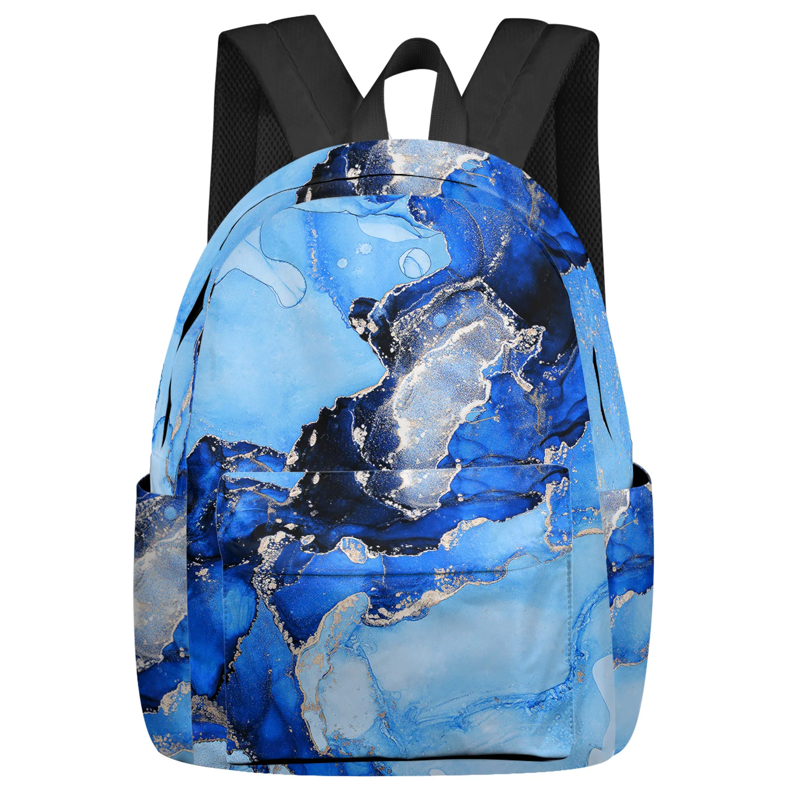 

Marble Texture Blue Feminina Backpacks Teenagers Student School Bags Laptop Custom Backpack For Men Women Female Travel Mochila