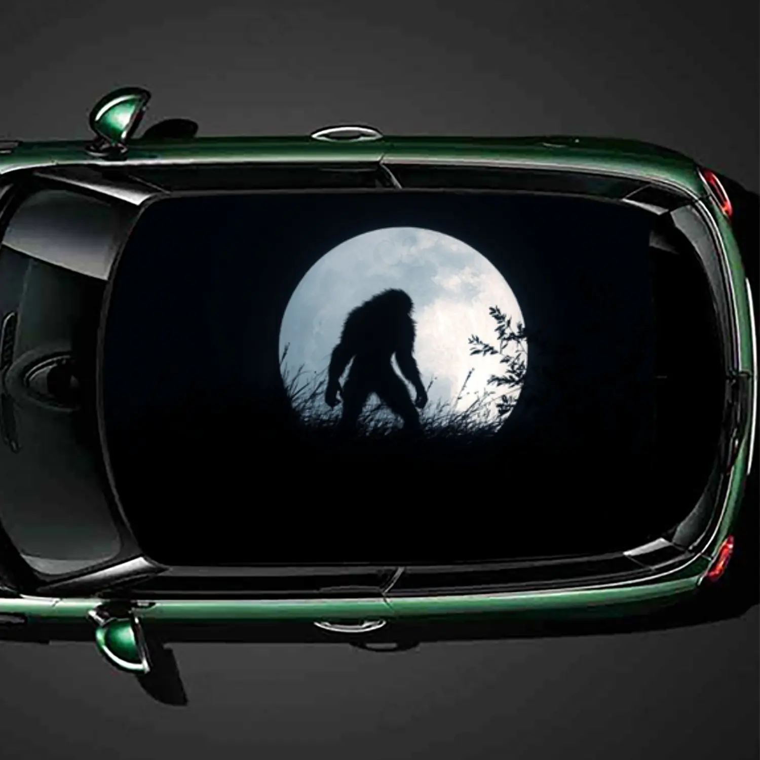 

Artistic mysterious fantasy wolf with moon Car roof vinyl wraps are waterproof and self - adhesive. They have surface - protecti