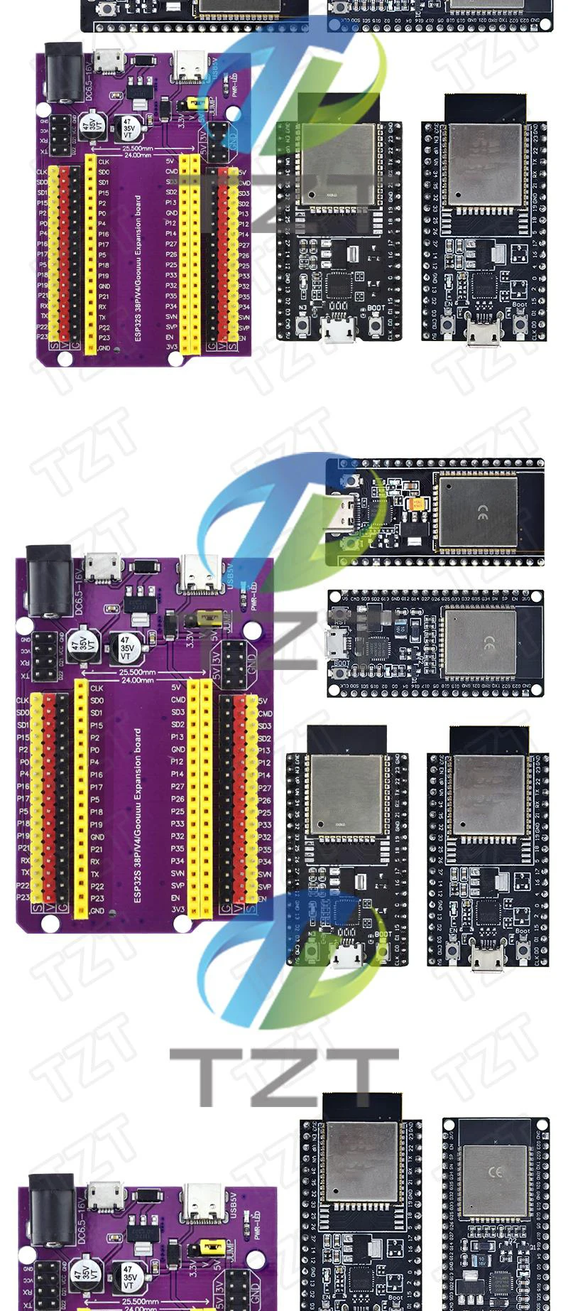 ESP32 Entwicklungsboard TYPE-C/MICRO USB CP2102 WiFi+Bluetooth Dual-Core ESP32-DevKitC-32 ESP-32 Erweiterungsplatine 38 PINs – Detail 3