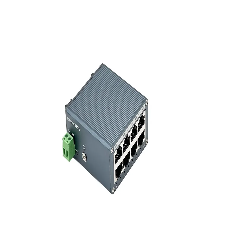 Industrial 8-Port 10/100Mbps Ethernet Switch, Mini Size, Fanless Metal Case for