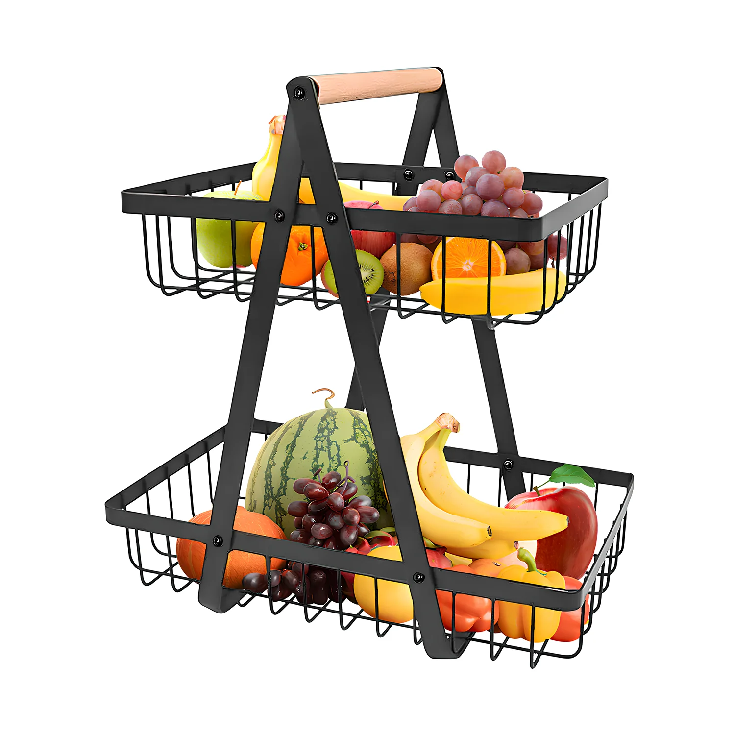 For home kitchen diningroom2 Tier Fruit storage Basket and vegetable storage basket, versatile convenient space-saving design