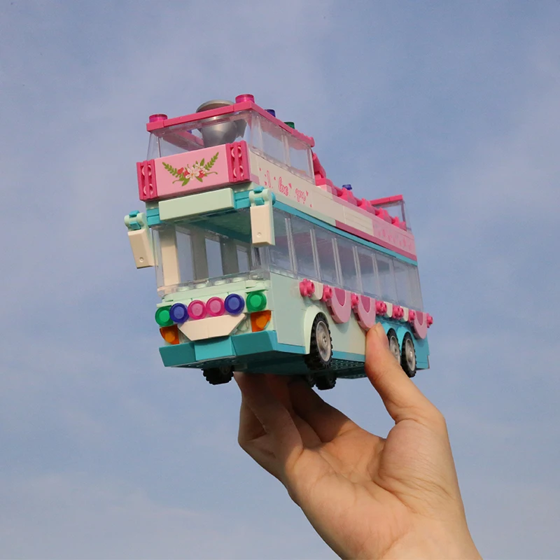 Romantische Bruiloft Huis Prinses Droom Bus Vrienden Architectuur Bouwstenen Street View Kits Educatief Meisjes Speelgoed ﻿