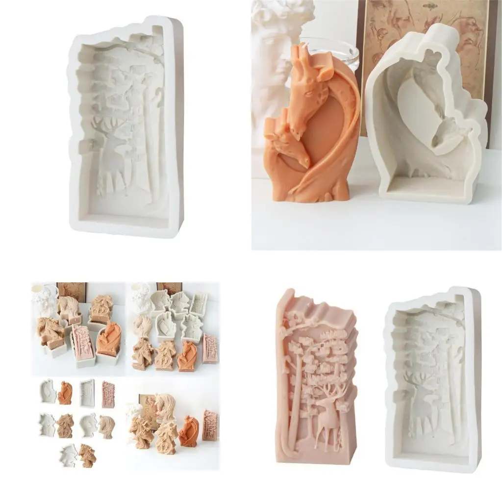 

652F Fashionable Equestrian Themed Sturdy Silicone Mold Double Horses Head Shaped for Portable Crafting