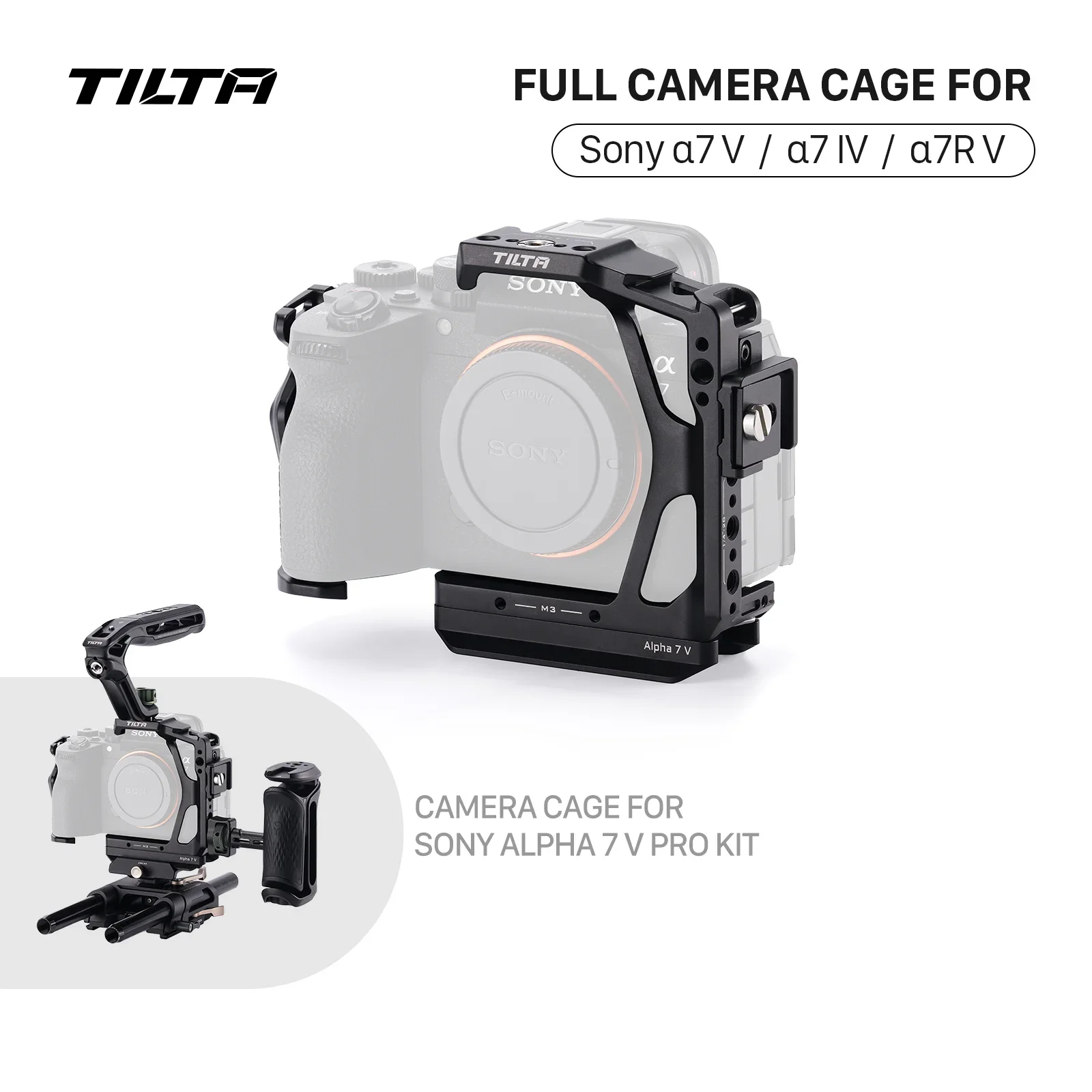 Image of TILTA A7 V Kamerakäfig für Sony Alpha 7 V A7M5 A7 IV 7R V mit Kabelklemme Xeno Seitengriff PD V-Mount Batterieplatte TA-T100