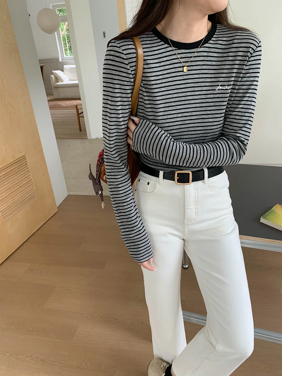 Pantalones vaqueros rectos ajustados de cintura alta para mujer pantalones blancos informales primavera otoño 2025 nueva llegada