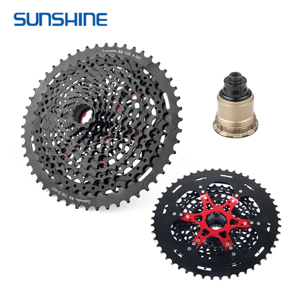 SUNSHINE CNC XD Bicycle Cassette 11S 12S Flywheel 46T/50T/52T Sprocket Mountain Bike Parts Wide Gear Ratio Freewheel for SRAM