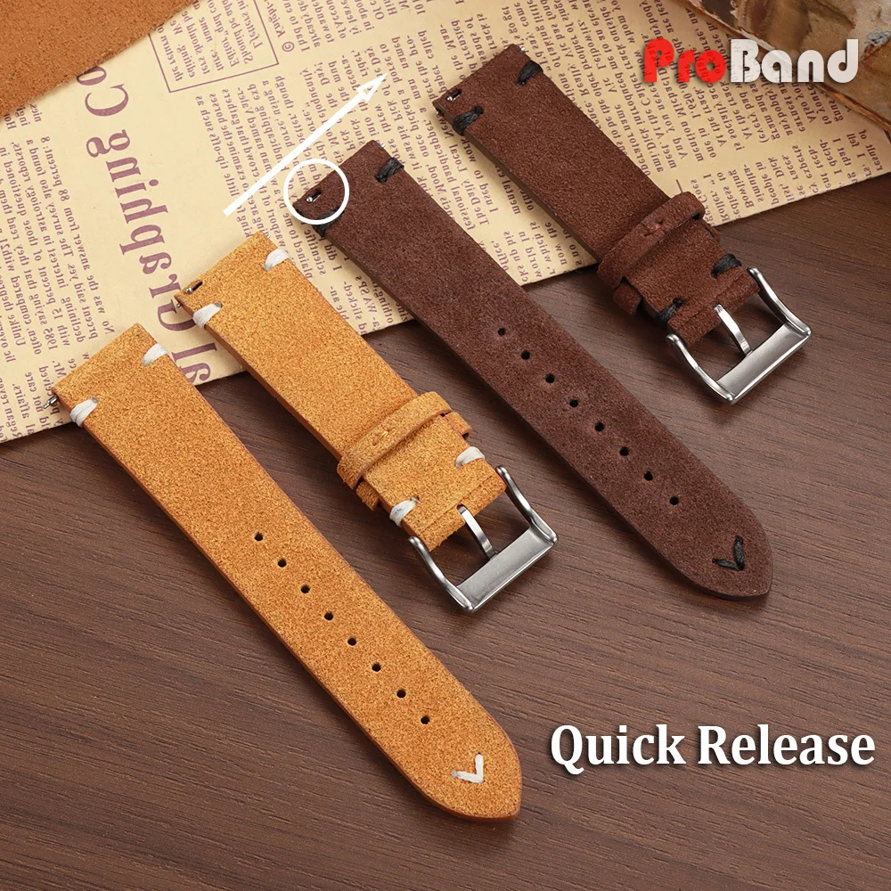 Vintage Echtleder-Uhrenarmband 18mm 20mm 22mm Universeller Ersatzriemen Handgefertigte Schnellverschluss-Armbänder für Herren und Damen Sport – Detail 11