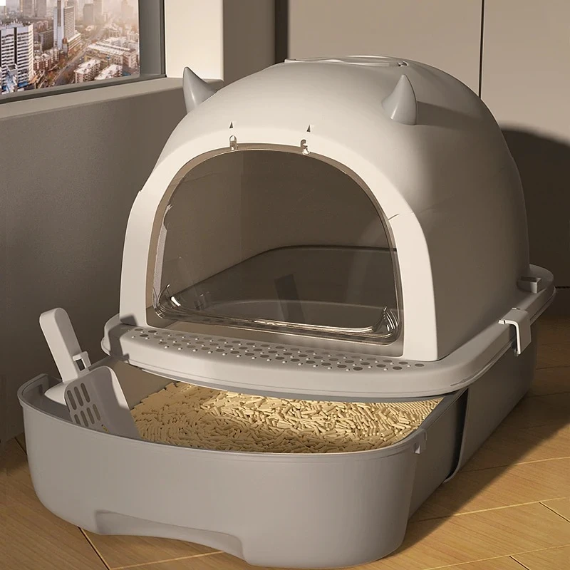 Extra Large Luxury open‑ended With Hole Litter Box Hiding Small Accessories Litter Box Defecation Lettiera Gatto Household Items
