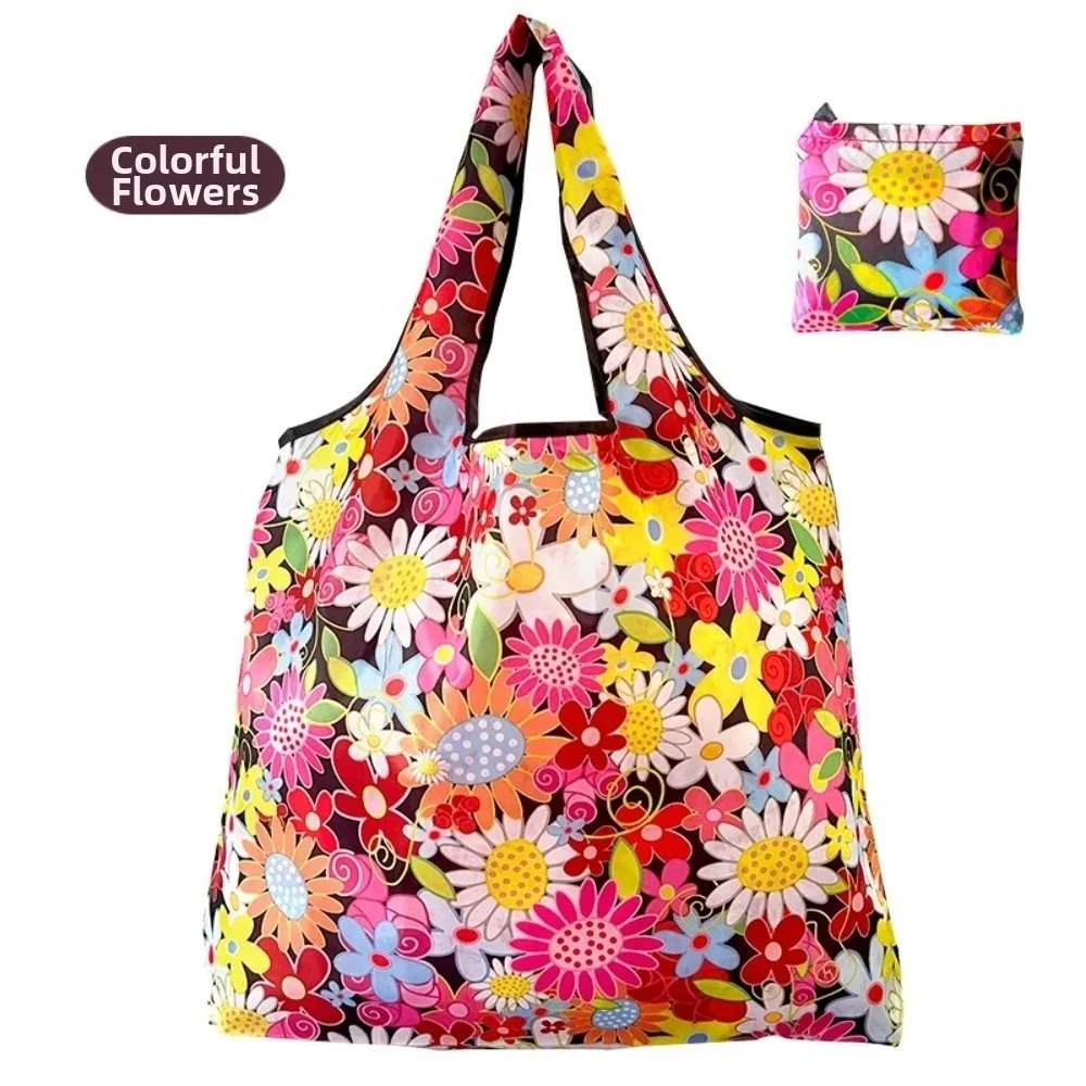Creative Large Size Folding Shopping Bag Washable Cloth Heavy Duty Large Capacity Bag Lightweight Portable Bag for Everyday Use