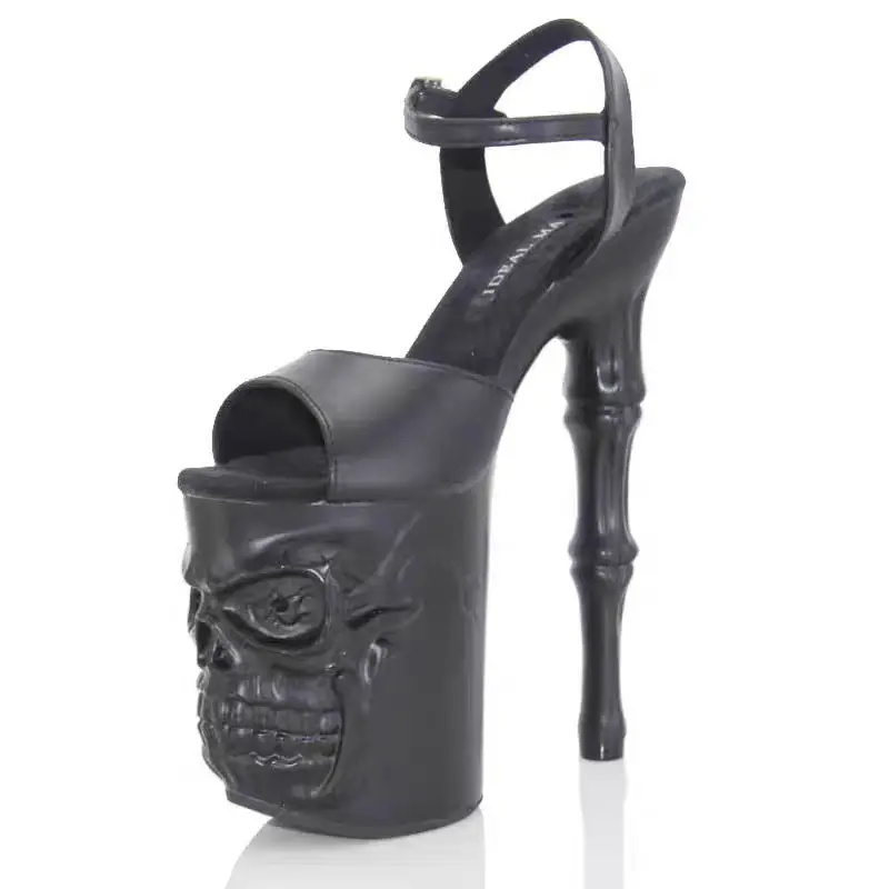 IDEAL MA 20cm Steel Pipe Dance High Heels Skull Sole Stage Model Walk Show Sandals Performance High Heels