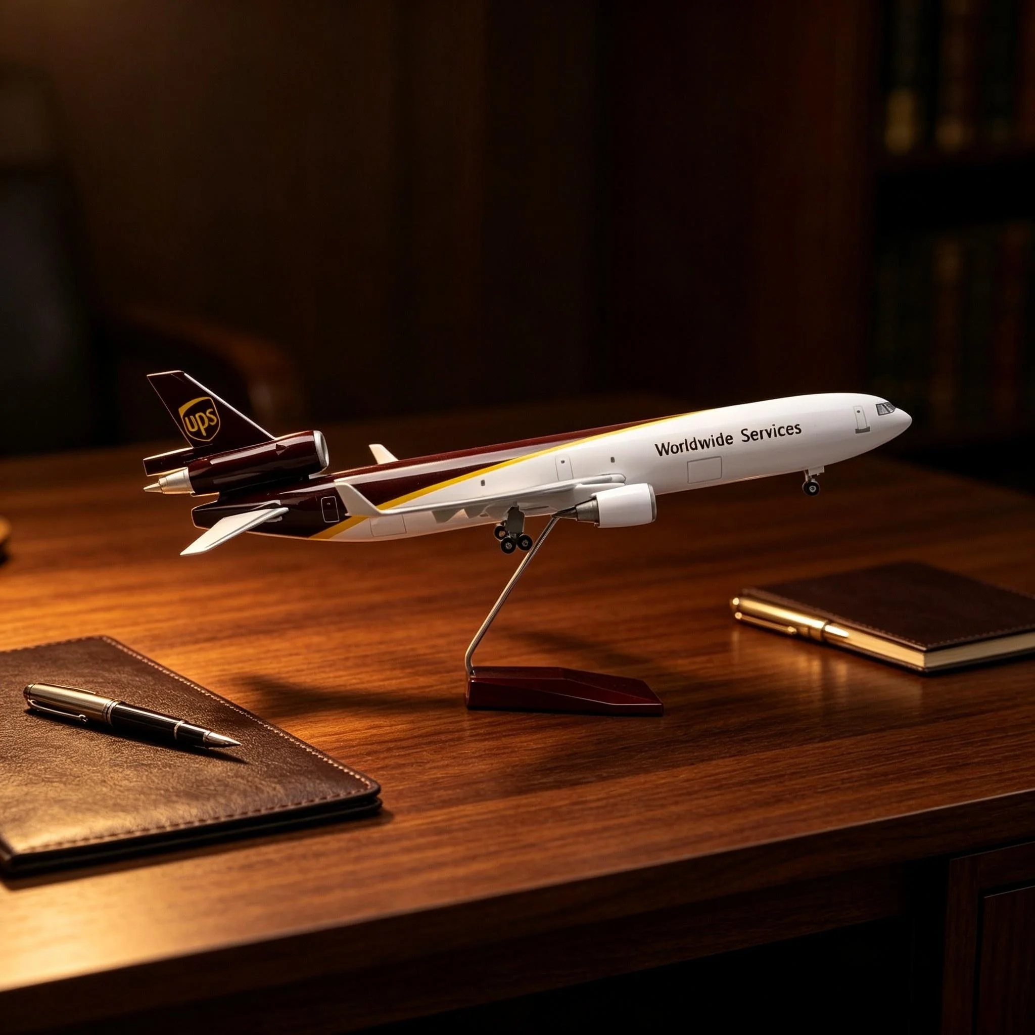 47CM Scale 1/130 Air UPS Airlines MD-11 Resin Diecast Airplane Model Aircraft With Wheels Landing Gears Collected Gift
