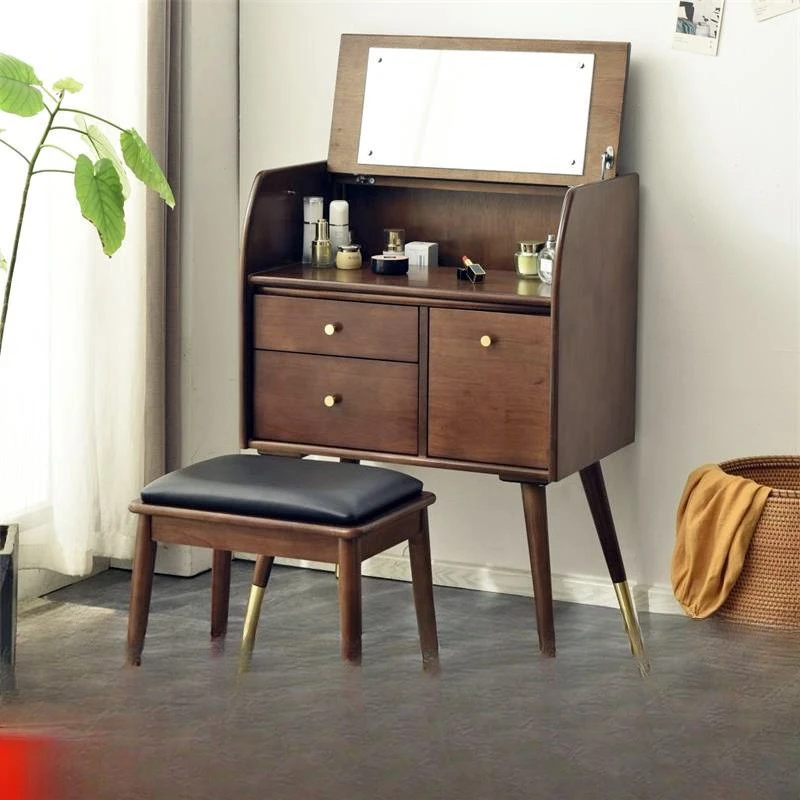 

Jiayi Solid Wood Dresser Modern Simple Dresser Home Bedroom Small Unit Flip Makeup Table Internet celebrities ins