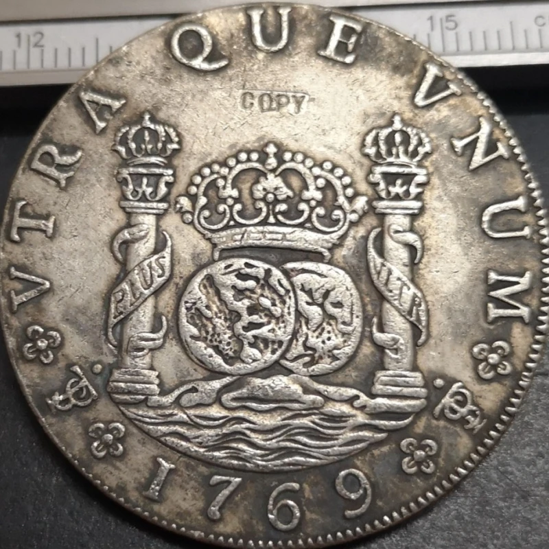 Bolivia 8 Reales - Carlos III Silver plated Copy Coin 1769 and 1770 two dates to choose