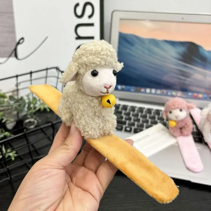 Cute Sheep Plush Slap Bracelet Lovely Lamb Wrist Decor 2027 New Year Present for Kindergarten Activity Rewards