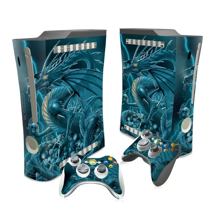 Piel para Xbox 360 fat, calcomanía de vinilo para todo el cuerpo, cubierta protectora, pegatina envolvente para consola gorda Xbox 360 y controlador inalámbrico