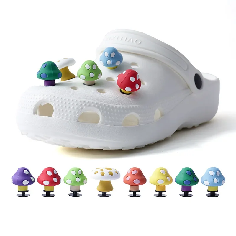 1pcs 3D mushroom muticolor shoe buckle charms accessories decorations for sandals sneaker clog DIY plant gift