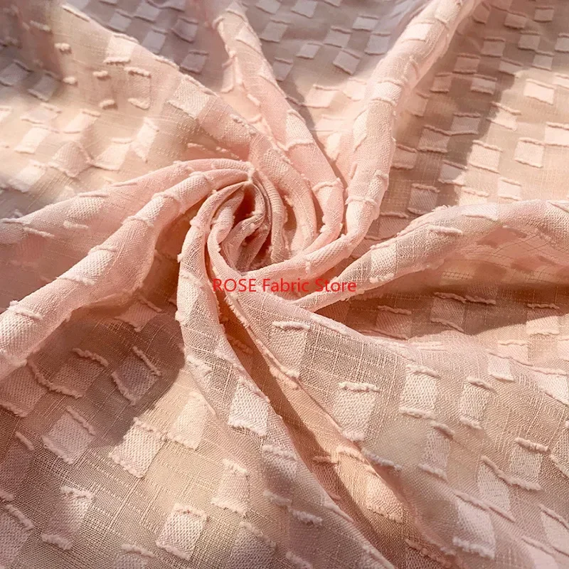 웨딩 드레스, 의류, 봄 드레스, 파티 드레스, 댄스 의상을 위한 모조 대마 슬럽 스퀘어 다이아몬드 자카드 쉬폰 원단